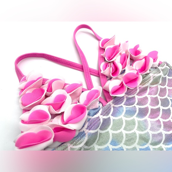 NWT Floatimini Ombré Mermaid One Piece Swimsuit in Pink 4 - Picture 3 of 10